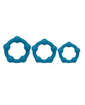Not Regular Toys Shots Levelz Beaded Silicone Cock Ring Set of 3 (35 mm, 40 mm, 45 mm) - Teal - Image 2
