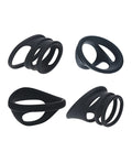 Not Regular Toys Shots Levelz Set of 4 Silicone Cock & Ball Rings - Black - Image 2