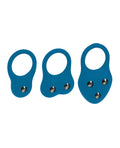 Not Regular Toys Shots Levelz Silicone Training Cock Ring Set of 3 - Teal