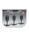 Not Regular Toys Shots Levelz Silicone Weighted Anal Plug Training Kit Set of 3 - Black