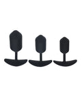 Not Regular Toys Shots Levelz Silicone Weighted Anal Plug Training Kit Set of 3 - Black - Image 2