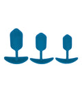 Not Regular Toys Shots Levelz Silicone Weighted Anal Plug Training Kit Set of 3 - Teal - Image 2