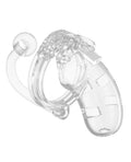 Man Cage Shots Man Cage Chastity 3.5" Cock Cage w/Plug Model 10 - Clear - Image 2