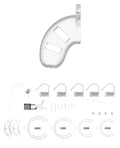 Man Cage Shots Man Cage Chastity 3.5" Cock Cage w/Plug Model 10 - Clear - Image 4