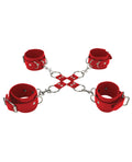 Ouch Shots Ouch Leather Hand & Leg Cuffs - Red - Image 2