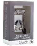 Ouch Shots Ouch Adjustable Nipple Clamps w/Chain - Metal