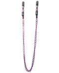 Ouch Shots Ouch Adjustable Nipple Clamps w/Chain - Purple - Image 2