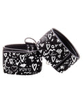 Ouch Shots Ouch Love Street Art Fashion Printed Hand Cuffs - Black - Image 2