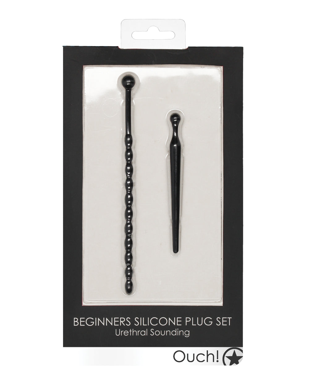 Ouch Shots Ouch Urethral Sounding Beginner's Silicone Plug Set - Black