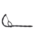 Ouch Shots Ouch Urethral Sounding Silicone Plug & Cock Ring Set - Black - Image 3