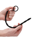 Ouch Shots Ouch Urethral Sounding Silicone Plug & Cock Ring Set - Black - Image 4