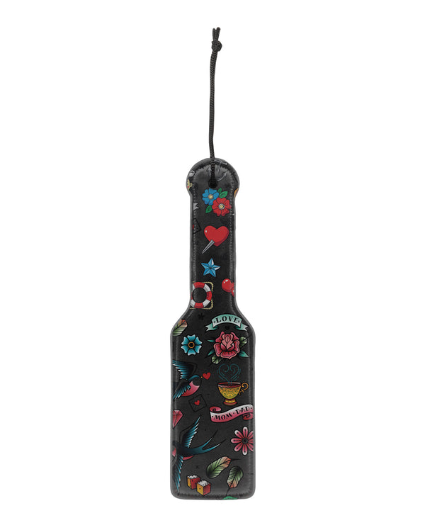 Ouch Shots Ouch Old School Tattoo Style Printed Paddle - Black