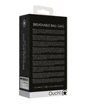 Ouch Shots Ouch Breathable Ball Gag w/Denim Straps - Black - Image 2