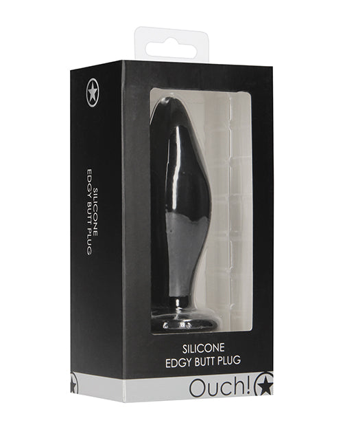 Ouch Shots Ouch Edgy Butt Plug - Black