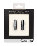 Ouch Shots Ouch Sensual Cylinder Magnetic Nipple Clamps - Black