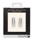 Ouch Shots Ouch Sensual Cylinder Magnetic Nipple Clamps - Silver