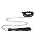 Ouch Shots Ouch Diamond Studded Collar w/Leash - Black - Image 3