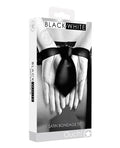 Ouch Shots Ouch Black & White Satin Bondage Tie - Black