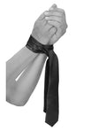 Ouch Shots Ouch Black & White Satin Bondage Tie - Black - Image 5