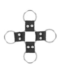 Ouch Shots Ouch Black & White Velcro Hogtie w/Hand & Ankle Cuffs - Black - Image 4