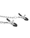 Ouch Shots Ouch Black & White Velcro Collar w/Nipple Clamps - Black - Image 4