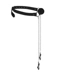 Ouch Shots Ouch Black & White Breathable Ball Gag w/Nipple Clamps - Black - Image 3