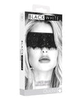 Ouch Shots Ouch Black & White Lace Mask w/Elastic Straps - Black