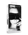 Ouch Shots Ouch Black & White Satin Curvy Eye Mask w/Elastic Straps - Black