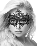 Ouch Shots Ouch Black & White Lace Eye Mask - Queen Black - Image 5