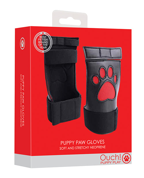 Ouch Shots Ouch Puppy Play Paw Cut-Out Gloves - Red