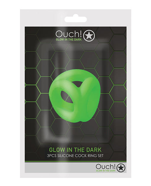 Ouch Shots Ouch Cock Ring & Ball Strap - Glow in the Dark