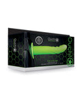 Ouch Shots Ouch 8" Textured Curved Hollow Strap On - Glow in the Dark