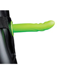 Ouch Shots Ouch 8" Textured Curved Hollow Strap On - Glow in the Dark - Image 3