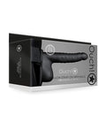 Ouch Shots Ouch 8" Ribbed Hollow Strap On w/Balls - Black