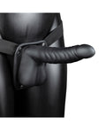 Ouch Shots Ouch 8" Ribbed Hollow Strap On w/Balls - Black - Image 2