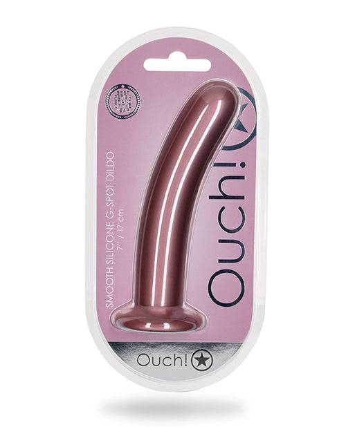 Ouch Shots Ouch 7" Smooth G-Spot Dildo - Rose Gold