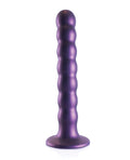 Ouch Shots Ouch 6.5" Beaded G-Spot Dildo - Metallic Purple - Image 3