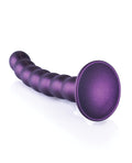 Ouch Shots Ouch 6.5" Beaded G-Spot Dildo - Metallic Purple - Image 4