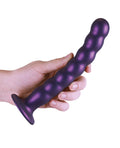 Ouch Shots Ouch 8" Beaded G-Spot Dildo - Metallic Purple - Image 5