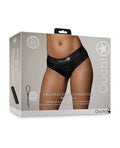 Ouch Shots Ouch Vibrating Strap On High-Cut Brief - Black M/L