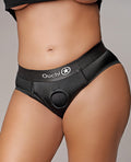 Ouch Shots Ouch Vibrating Strap On High-Cut Brief - Black XL/XXL - Image 3