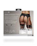 Ouch Shots Ouch Vibrating Strap On Thong w/Adjustable Garters - Black M/L - Image 2