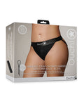 Ouch Shots Ouch Vibrating Strap On Panty Harness w/Open Back - Black XL/XXL