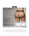Ouch Shots Ouch Vibrating Strap On Panty Harness w/Open Back - Black XL/XXL - Image 2