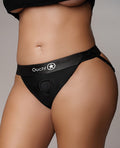 Ouch Shots Ouch Vibrating Strap On Panty Harness w/Open Back - Black XL/XXL - Image 3