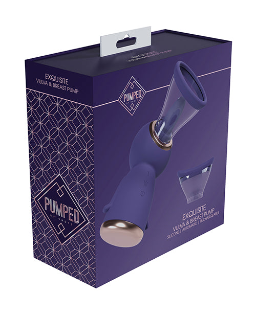 Shots Shots Pumped Exquisite Rechargeable Vulva & Breast Pump - Purple