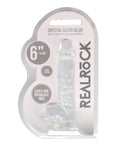 RealRock Shots RealRock Realistic Crystal Clear 6" Dildo w/Balls - Transparent Clear