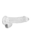 RealRock Shots RealRock Realistic Crystal Clear 6" Dildo w/Balls - Transparent Clear - Image 3