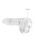 RealRock Shots RealRock Realistic Crystal Clear 6" Dildo w/Balls - Transparent Clear - Image 4