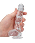 RealRock Shots RealRock Realistic Crystal Clear 6" Dildo w/Balls - Transparent Clear - Image 5